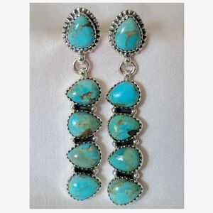 Genuine Turquoise Drop Earrings